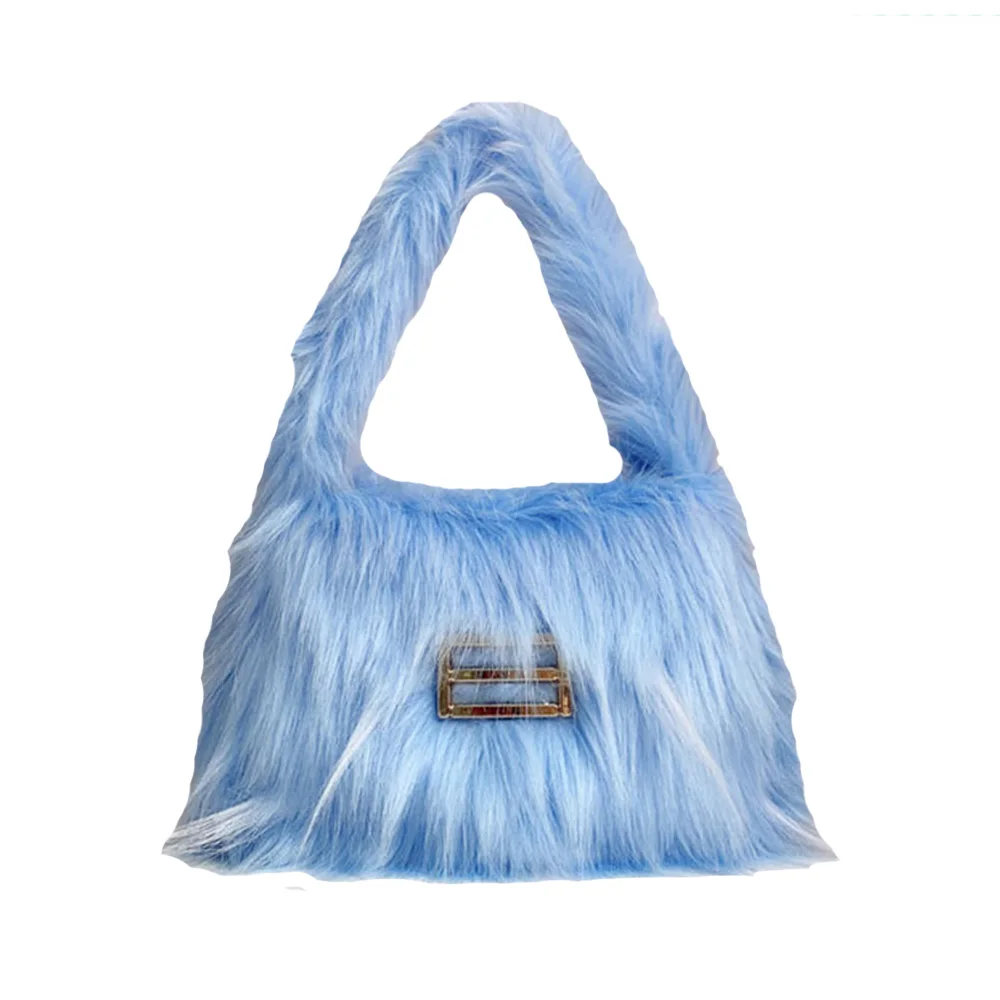 Autumn Winter Popular Handbags Retro Candy Color Niche Plush Bag Women New Trend High-quality Texture Plush Underarm Handbags