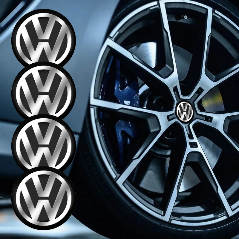 4 шт. 56 мм эмблема значок наклейка металлическая крышка для Volkswagen VW GTI R Polo Golf Passat