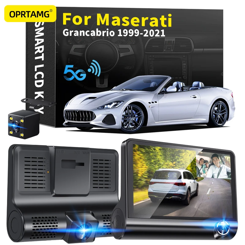 

OPRTAMG Dash Cam Car DVR 3 Cameras Lens 4.0 Inch 1080P dashcam For Maserati Grancabrio 1994 1996 1998 2000 2001 2008-2021 2022