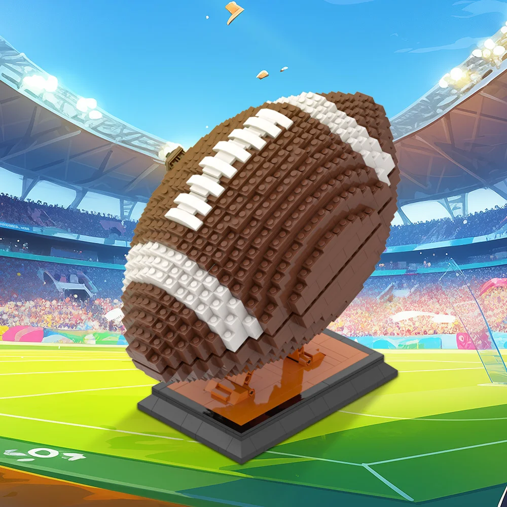 MOC Rugby Super Bowl Строительные блоки Регби Настольная модель Украшения Кирпичи DIY