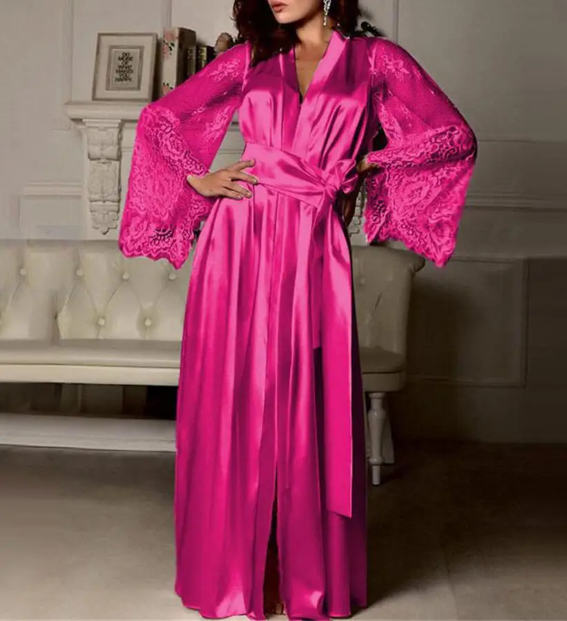 

Sexy lingerie lady imitation ice silk sleepwear nightgown big yards