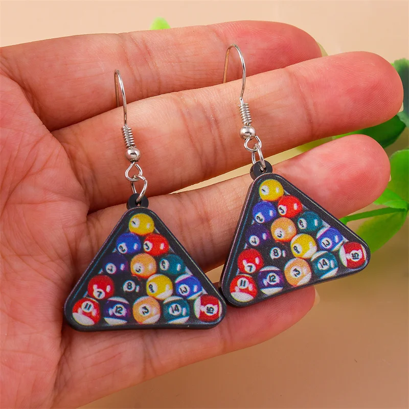 Aihua модный барный стол мини-шар черный No 8 серьги для бильярдного снукера женщин