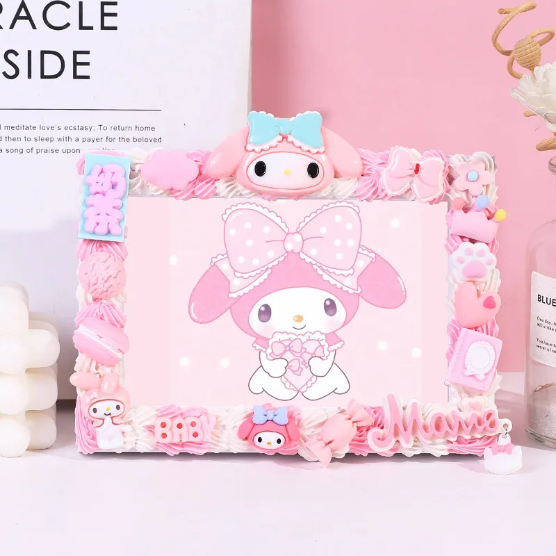 

Милая аниме «Моя Мелодия» Kuromi Cinnamoroll Hellokitty «сделай сам» крем-капля клей 6 дюймов фоторамка подарок на день рождения для девушки