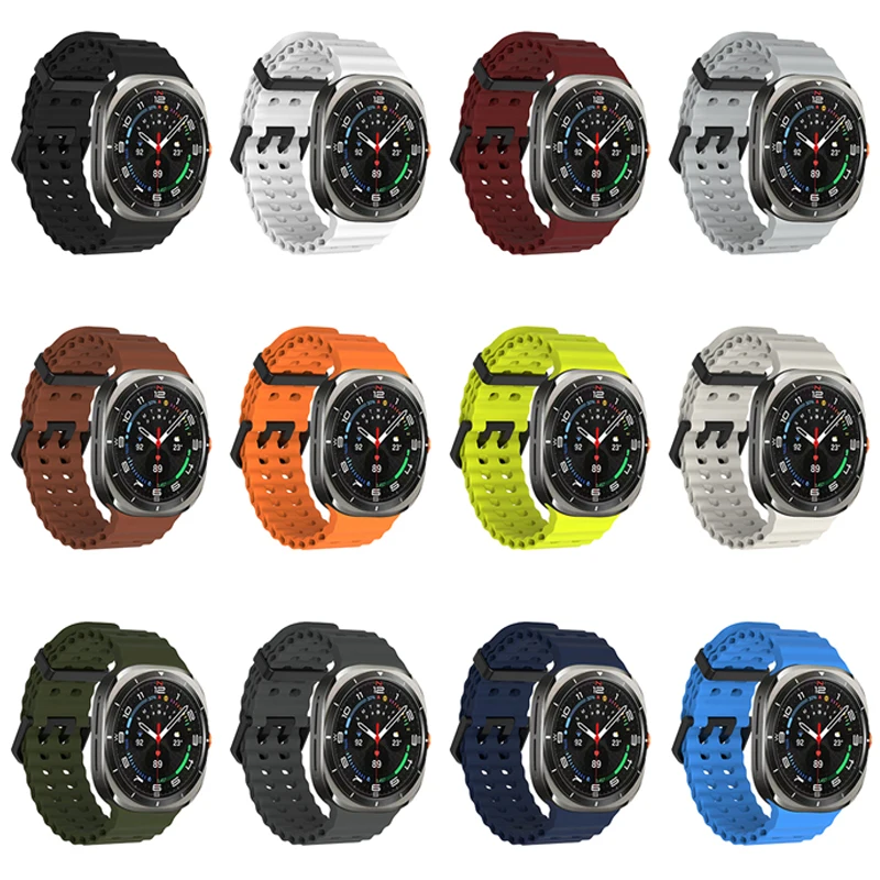 2 упаковки морского ремешка для Samsung Galaxy Watch Ultra Strap 2025 Аксессуары Спортивный силиконовый браслет Correa Galaxy Watch Ultra 47 мм (art.: 3920cbe8ce20a) - 3920cbe8ce20a