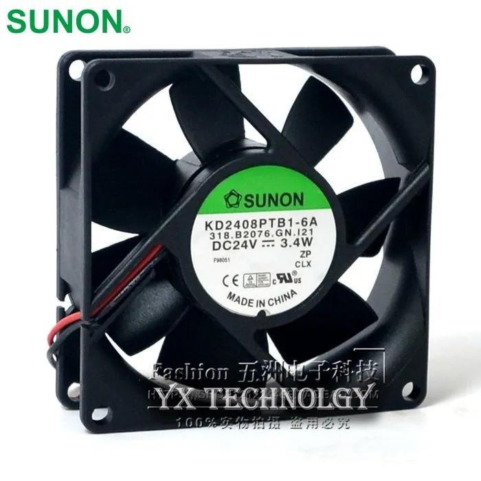 KD2408PTB1-6A DC 24V 3,4 W 8025 80*80*25MM 80MM 4900RPM Компьютерный Вентилятор охлаждения для SUNON
