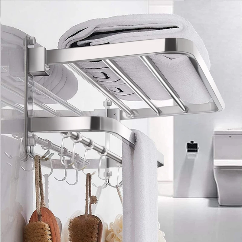 

Detachable Towel Rack Towel Rack Stainless Steel Storage Rack Bathroom Pendant 304 Stainless Steel Folding Hanger