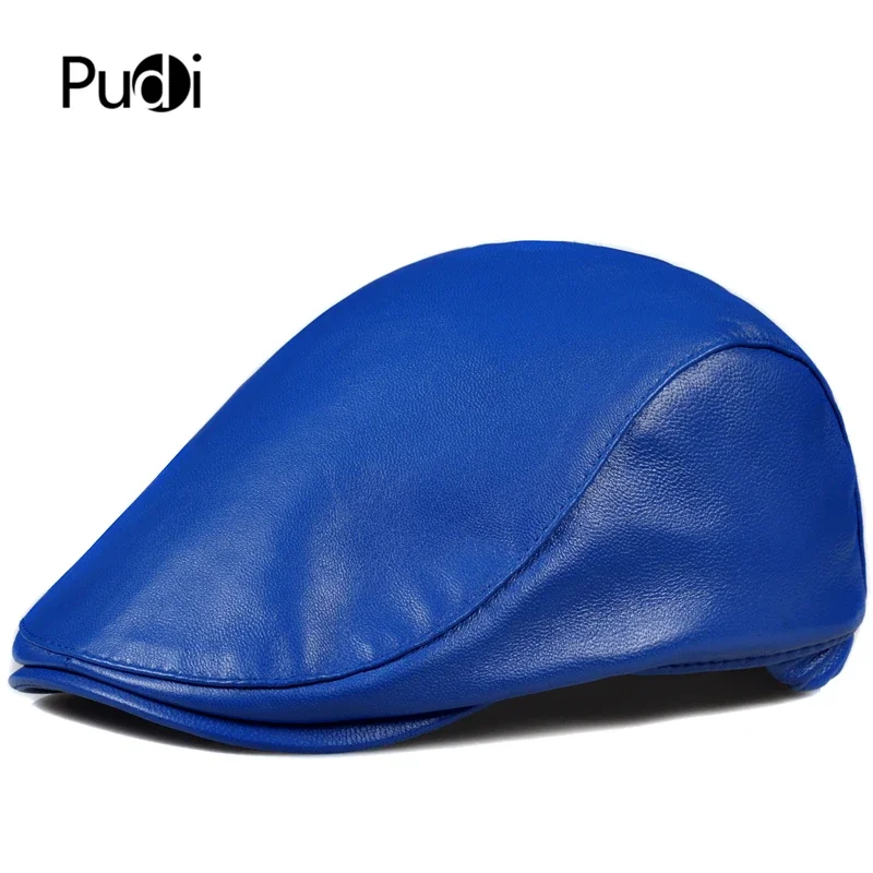 Pudi Man из натуральной овечьей кожи берет шапка зимняя теплая женская красочная для
