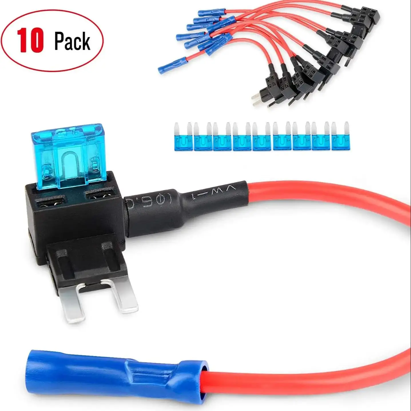 

Адаптер для предохранителя Micro 2-Добавьте предохранитель цепи 12 В, адаптер предохранителя и предохранители 15 А, разъем предохранителя Micro 2 для автомобиля, 10 упаковок