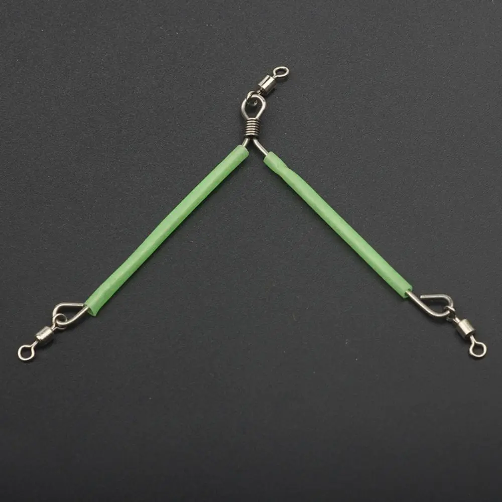 

5PCS T-shaped Fishing Balance Connector Luminous Trident Anti Entanglement 3 Way Line Swivel Sea Fishing