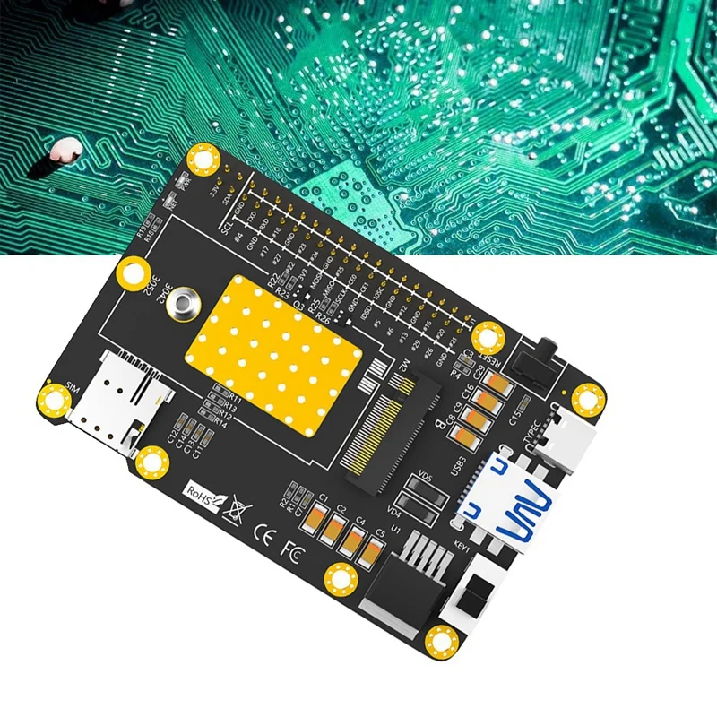 База 4G/5G HAT M.2 B Key To USB3.0 Карта расширения со слотом для SIM-карты Raspberry Pi 5 RM500Q RM500U GM800