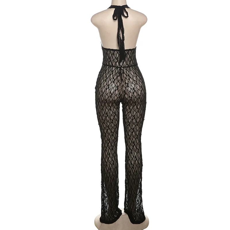 2025 Глубокий V-образный вырез на шнуровке с лямкой шее и открытой спиной тонкий