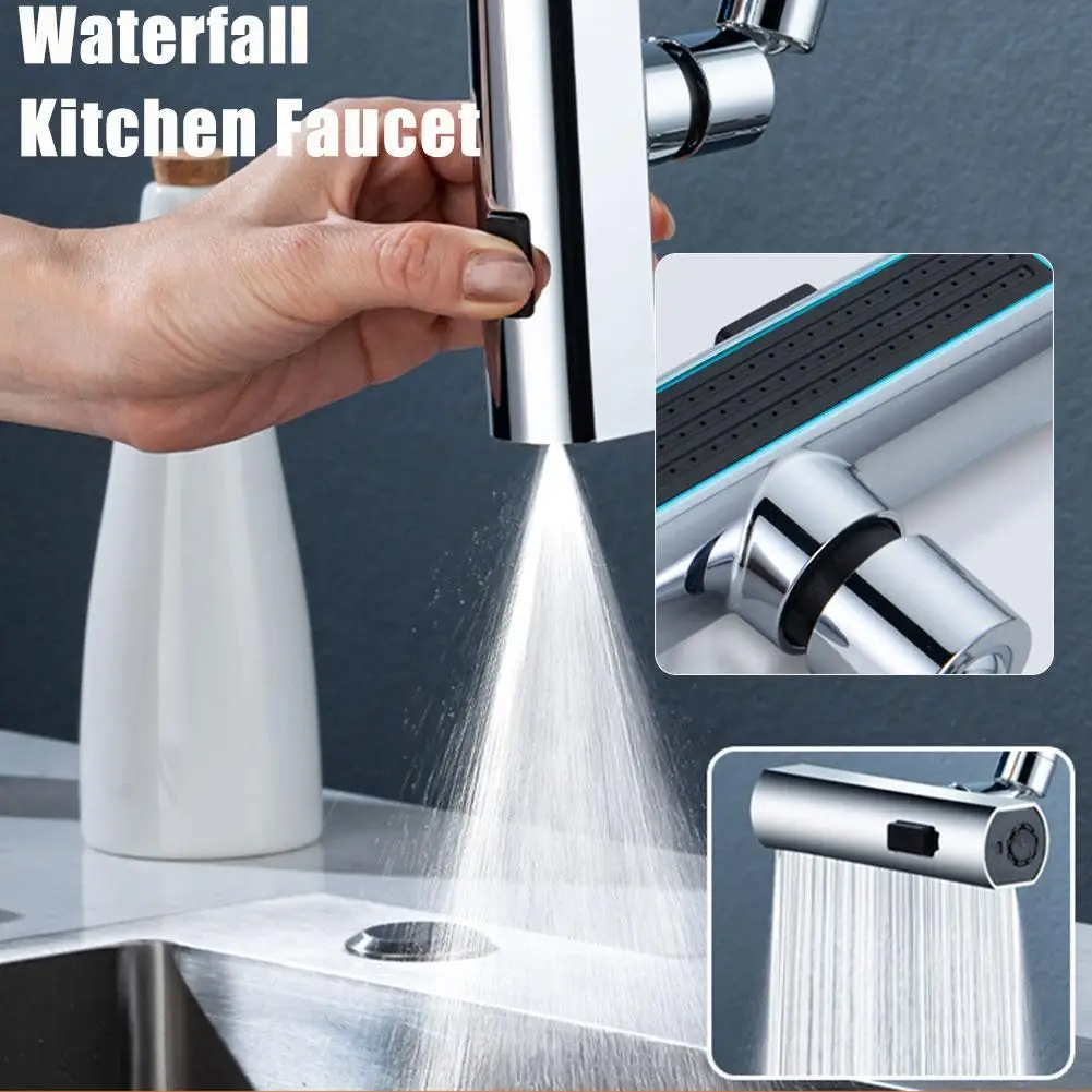 

Kitchen Faucet Splash Protector Universal Rotation Feiyu Waterfall Extension Water Connector Bubbler Nozzle Booster Effluen K1W3