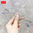 1 шт., металлическая оправа для очков, женские круглые очки с защитой от сисветильник, асимметричные очки унисекс, прозрачные оправы для очков в форме капли воды, взрослые 2022