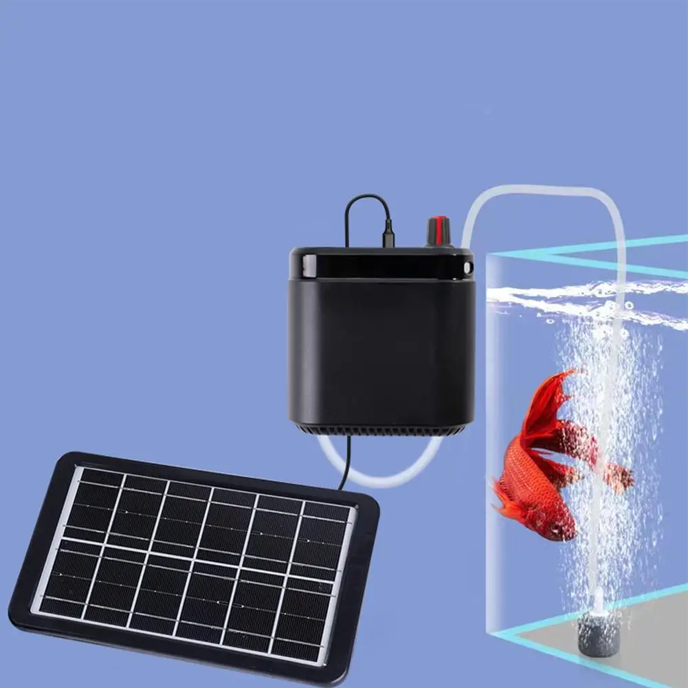 

NEW Solar Oxygen Pump Large Capacity Lithium Battery Silent Usb Charging Aquarium Fish Tank Air Pump