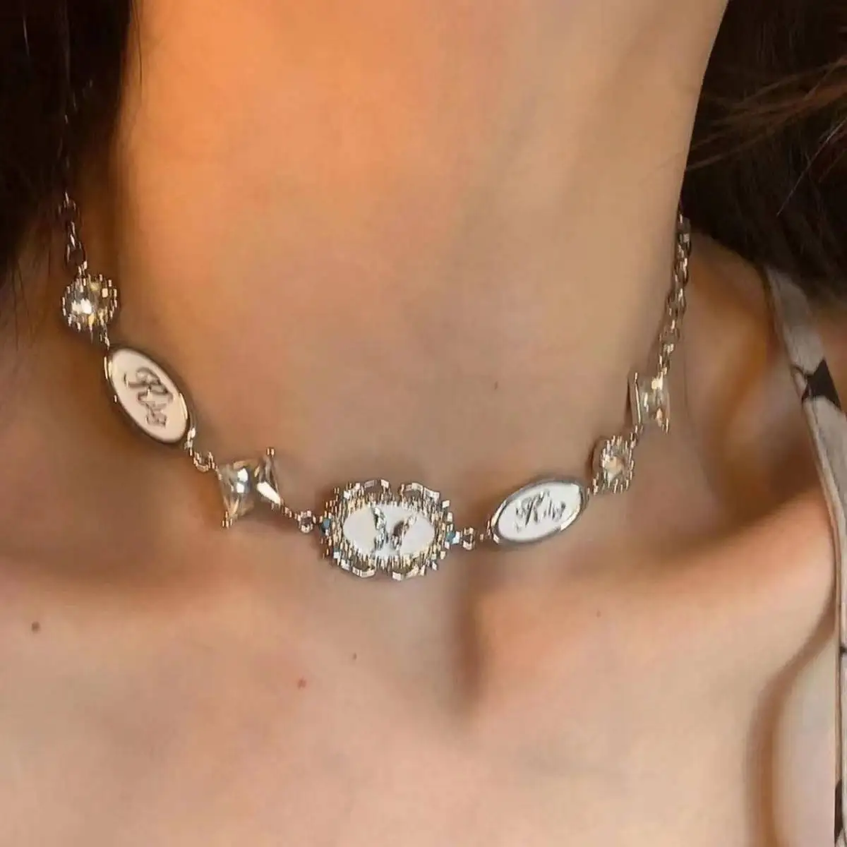 Новий модний готичний вінтаж Harajuku метелик кришталевий кольє ланцюжок кулон намиста для жінок Шарм Y2K аксесуари ювелірні вироби подарунок