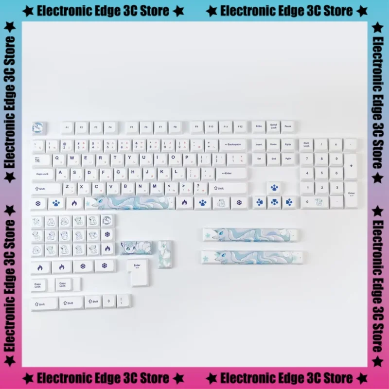 Новые колпачки для клавиш Alolan Vulpix тема аниме высота Xda Pbt термосублимация