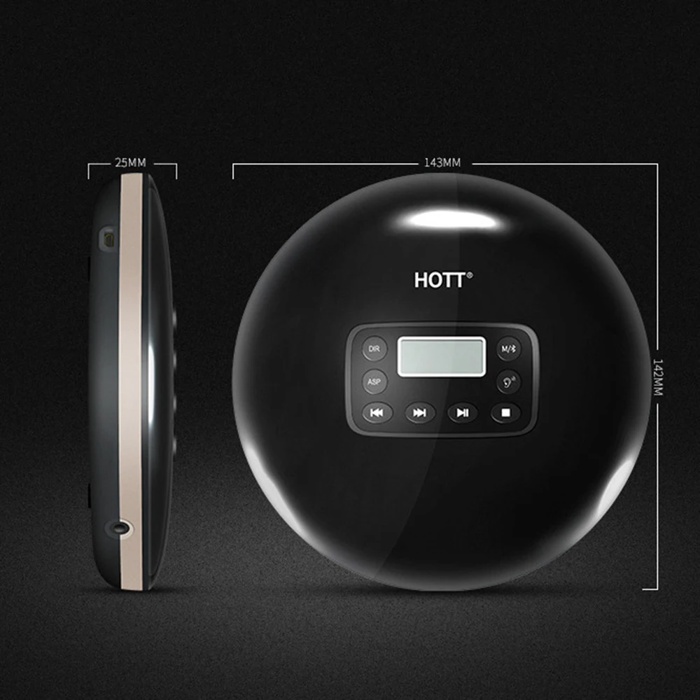 HOTT CD711T перезаряжаемый Bluetooth портативный MP3 CD плеер для дома путешествия и