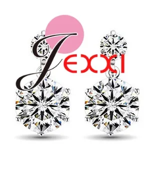 Fashion Design Real 925 Sterling Silver Drop Earrings For Women Luxury Crystal Pearl Jewelry Dangle Girl | Украшения и аксессуары