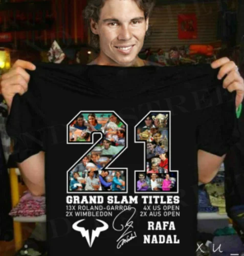

Rafael Nadal 21 Grand Slams Ausopen 2022 T Shirt Hot Hot T Shirt S-3XL