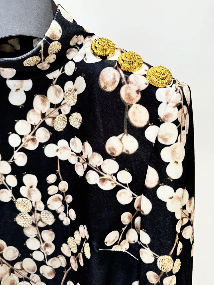 Женское бархатное офисное повседневное платье в европейском стиле осень-зима