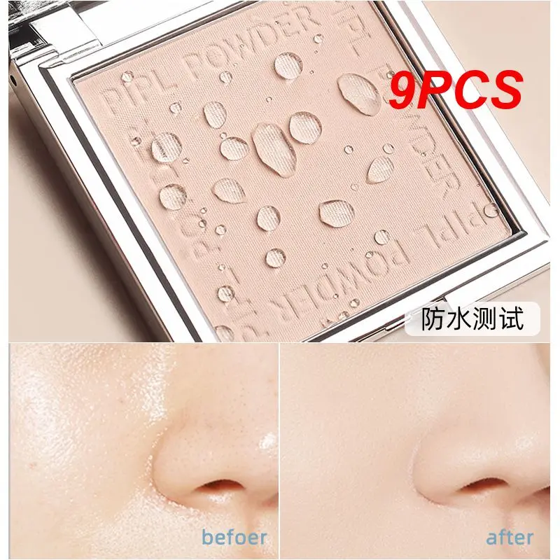 

9 шт. в коробке, компактная пудра, легкая, Освежающая пудра для макияжа, изысканная пудра для лица с маскирующей отделкой, рассыпчатая пудра для косметики