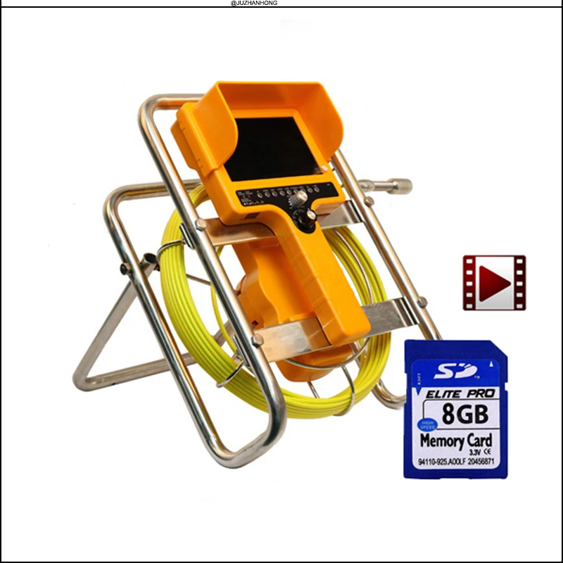 

35m Fiberglass Cable 23mm Pipeline Drain Sewer Snake Inspection Camera With Monitor DVR Waterproof Endoscope Borescope
