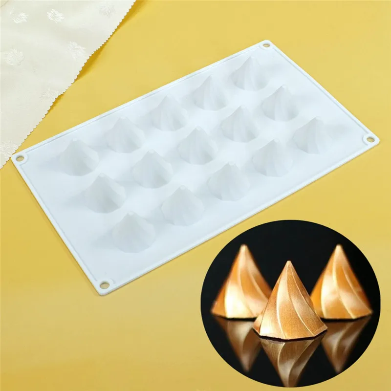 

15 Spiral Cone Silicone Baking Pan For Pastry Cake Decorating Tools Diy 3d Chocolate Cake Mousse Mold Bakeware Dessert Cake Pan