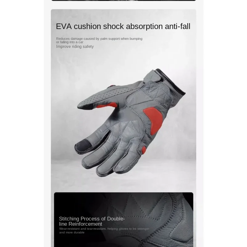 Мотоциклетные Перчатки Нескользящие дышащие из натуральной овечьей кожи для