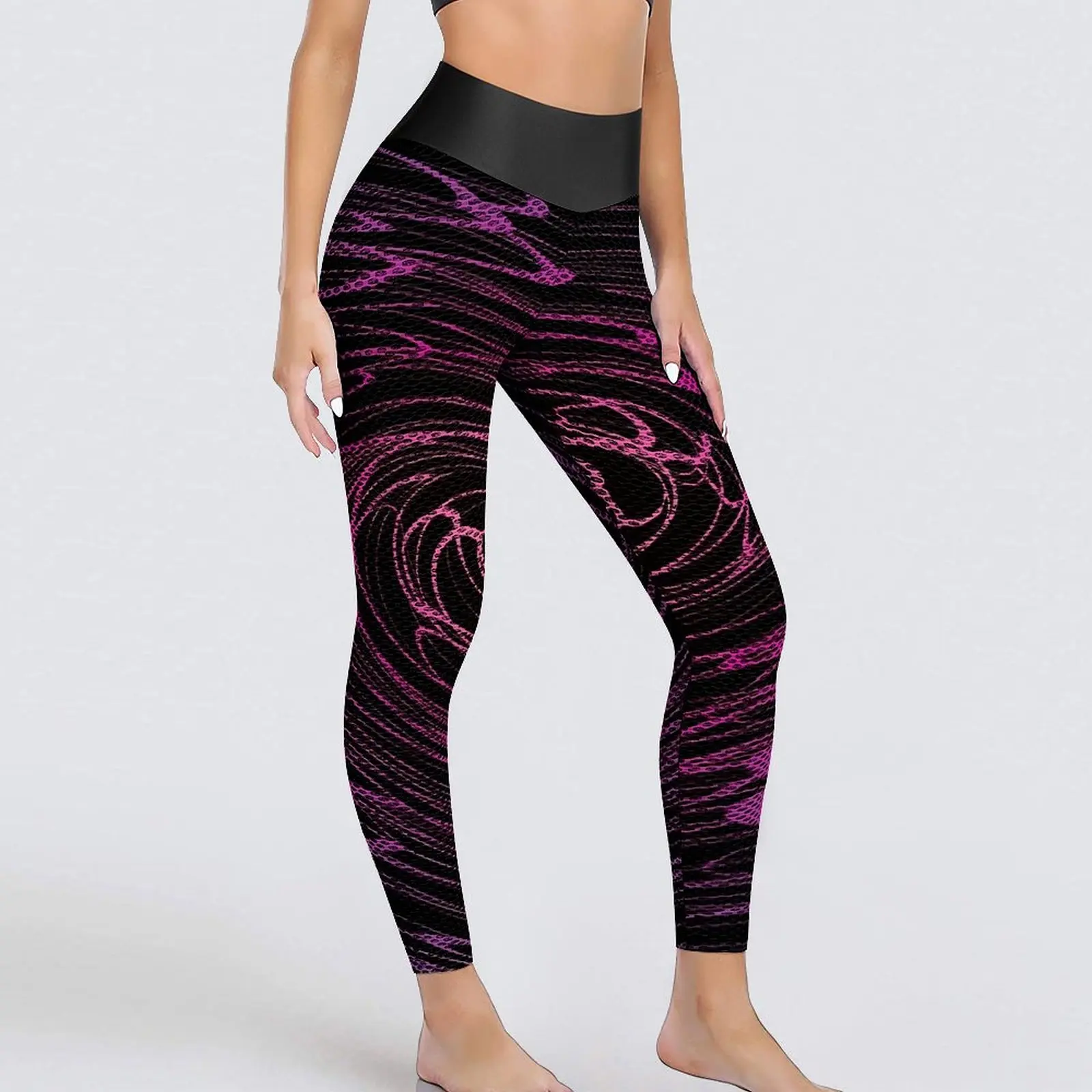 

Shallow Water Leggings Multi-Colored Spiral Fitness Yoga Pants Women Push Up Sweet Leggins Sexy Seamless Printed Sports Tights