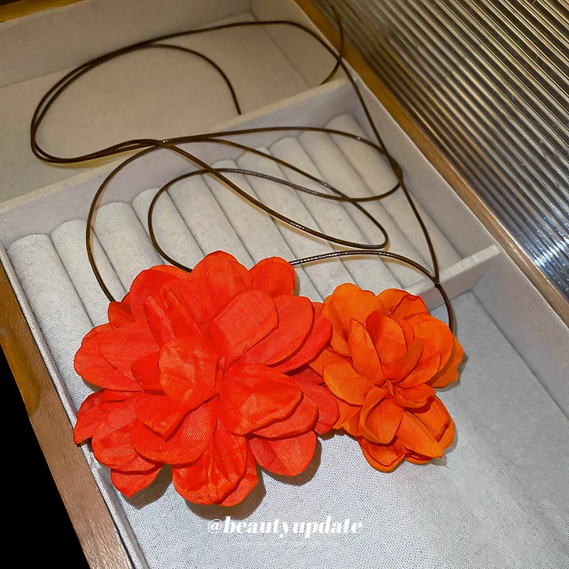 Корейское популярное ожерелье с красным пламенем и эластичной веревкой бумажное