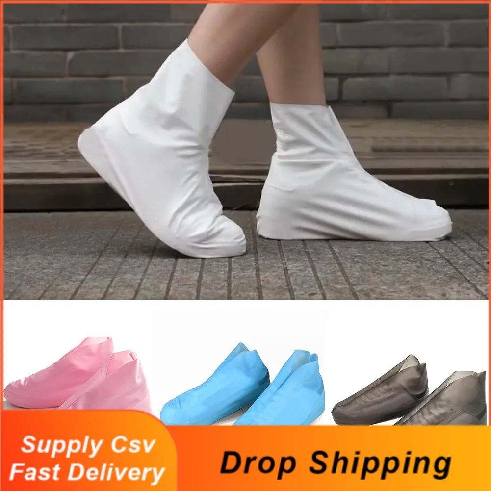 

1 Pair Rubber Shoes Cover Boots Reusable Latex Waterproof Rain Shoe Cover Non-Slip Silicone Over Shoes Boot Covers Unisex