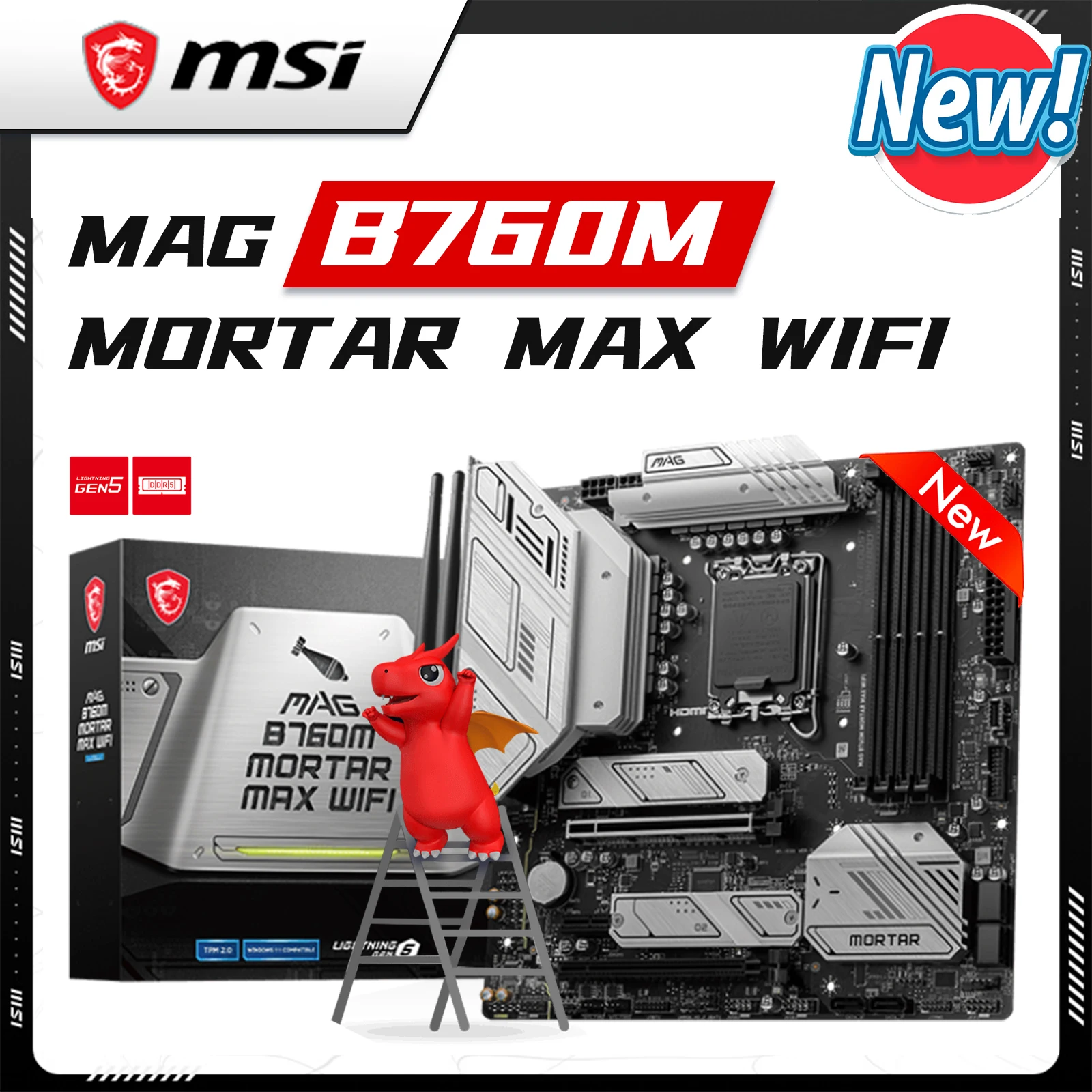 

MSI NEW MAG B760M MORTAR MAX WIFI Motherboards LGA 1700 Support DDR5 128GB