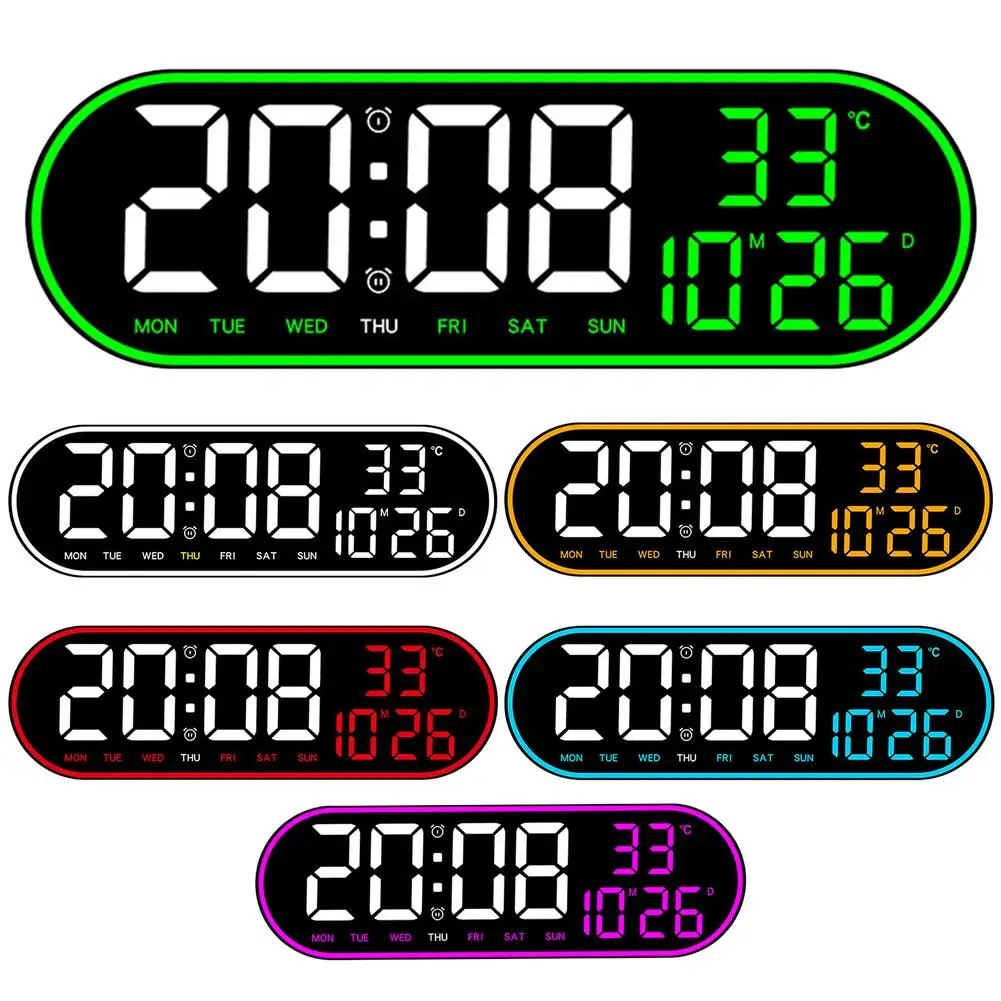 15 In Alarm Clock With Large LED Display Screen 12/24 Hour D