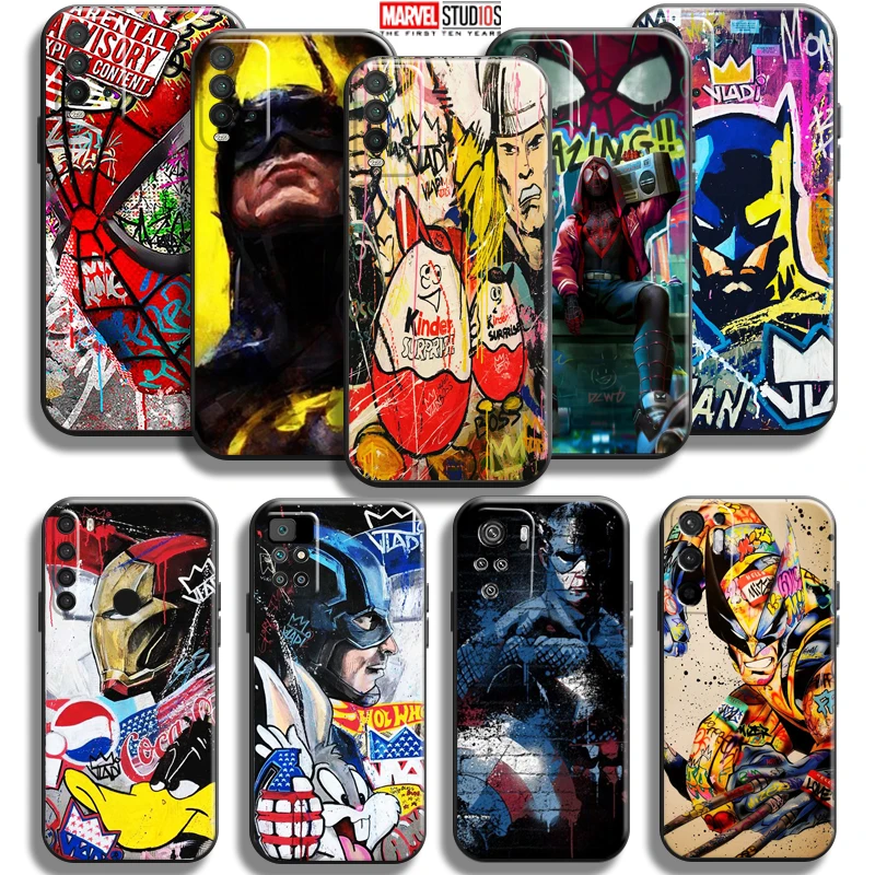 

Marvel Street Graffiti Phone Case For Xiaomi Poco X3 PRO NFC X3 GT POCO M3 M3 Pro 5G F3 GT Back Carcasa Silicone Cover
