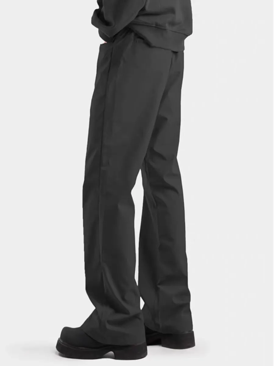 Cleanfit Black Micro-Pull Curved Knife Suit trousers Men's Autumn and Winter Pants with Velvet Zi Pu Handsome High-Grade Casu...