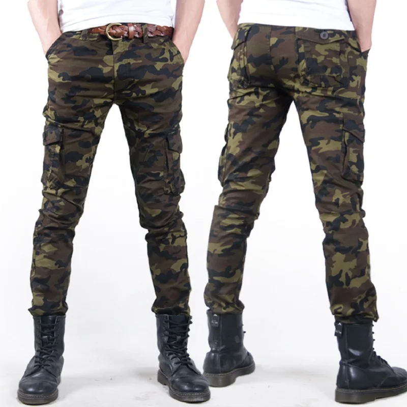 Fashion Camo Casual Military Male Trouser 2022 Thin Camouflage Men's Slim Spring Summer Combat Tactical Army Skinny Pencil Pant