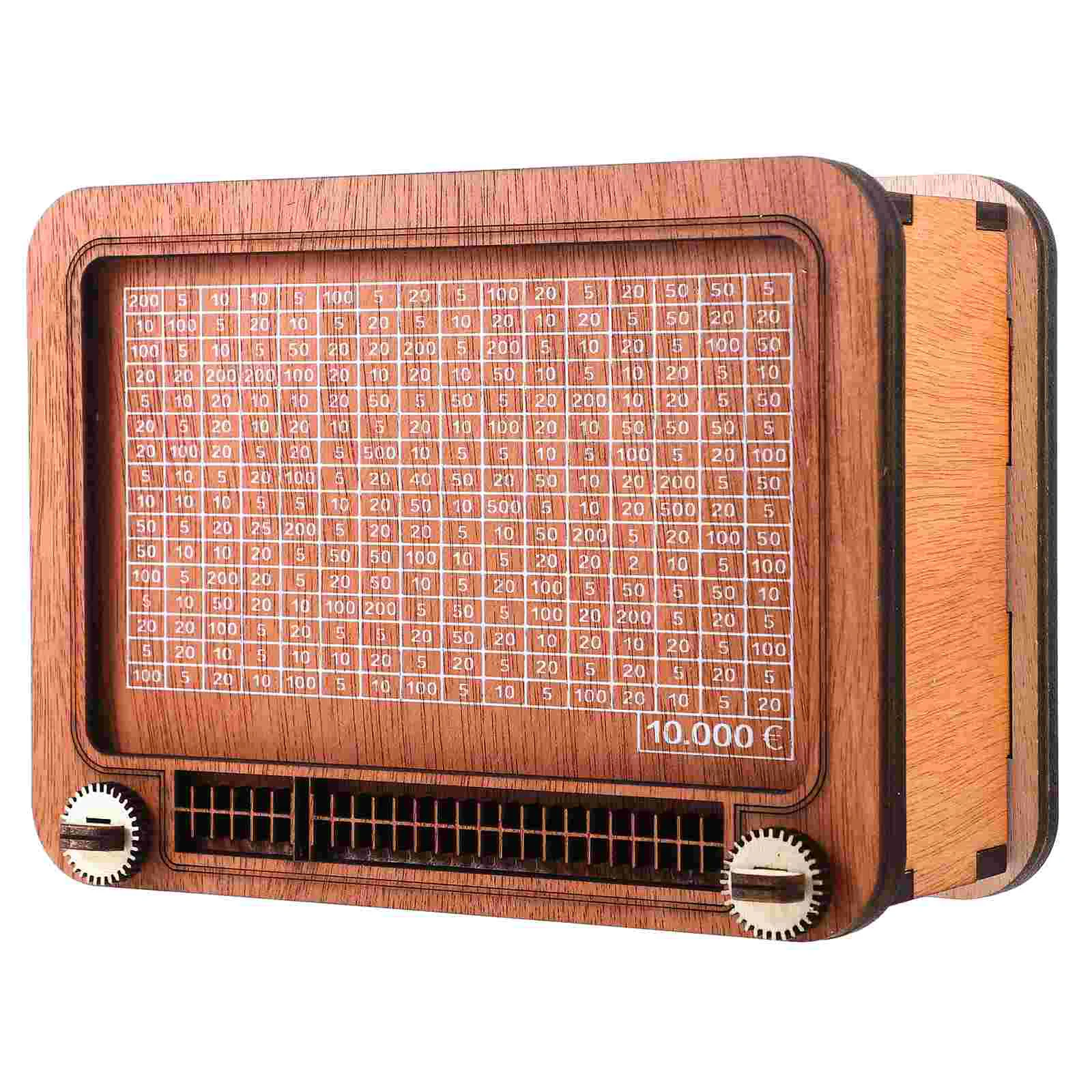 

Wooden Radio Piggy Bank Saving Money Pot Change Container Coin Bank for Home