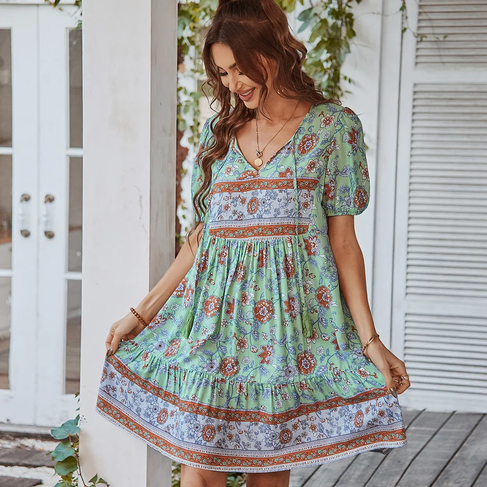 

Elegant Dresses for Women 2022 Summer Female Beach Sundress Woman Casual Holiday Boho Fashion Festival Clothing Sexy Outfits