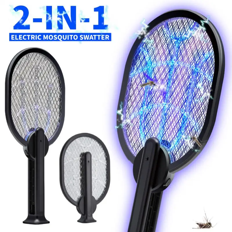 

Electric Mosquito Swatter Usb 2in1 Fly Swatter Fryer Harmless Anti Insect Insects Racket Kills Mosquitos Killer Trap Foldable