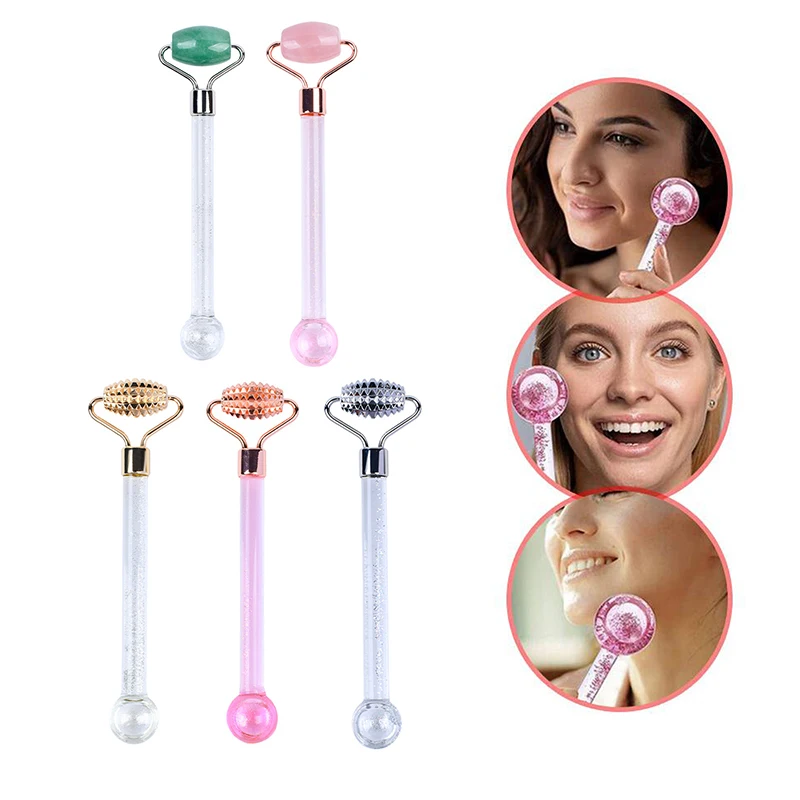 

Jade Massage Roller Ice Wave Ball Two-In-One Face Eye Massage Instrument Beauty Massager Skin Care Cryo Sticks Tool Daily Beauty
