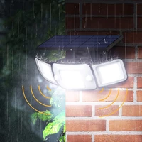 outdoor sensor light intelamp led flood lights 3 head with dual sensor 270%c2%b0 wide angle security solar powered lamp 3 modes