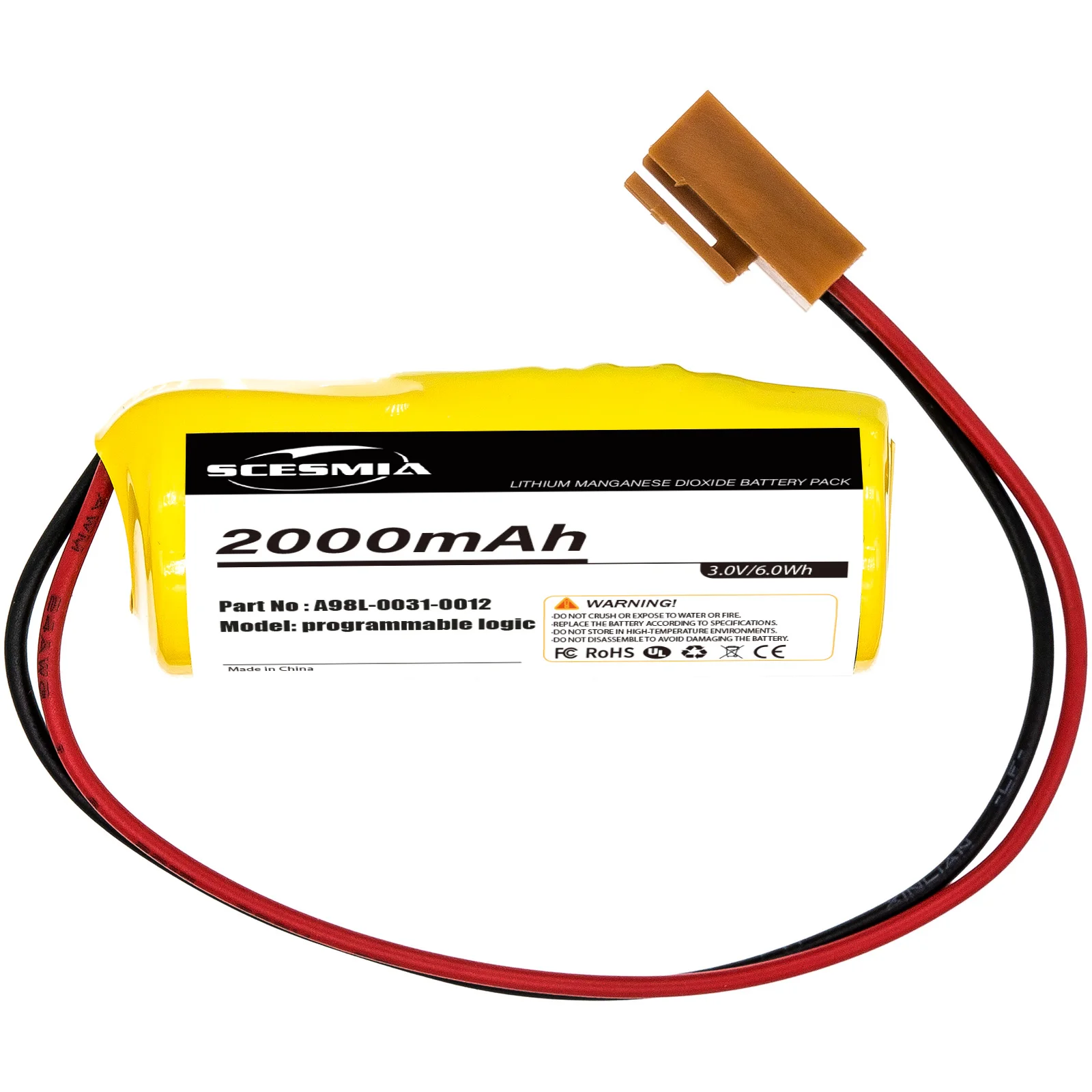 Фото Аккумулятор 2000 мАч для Fanuc LX98L-0031-0012, FDK CR8-LHC, GE A02B-0200-K102, A98L-0031-0012, Le Blonde A98L00310012 №2