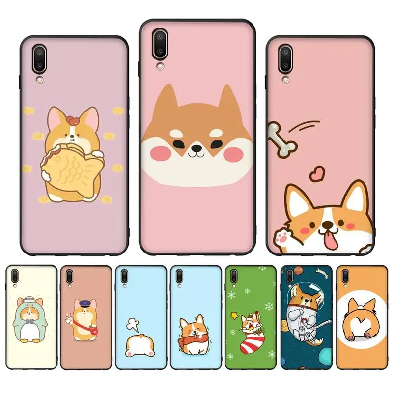 

Cute Corgi Phone Case for Vivo Y91C Y11 17 19 17 67 81 Oppo A9 2020 Realme c3
