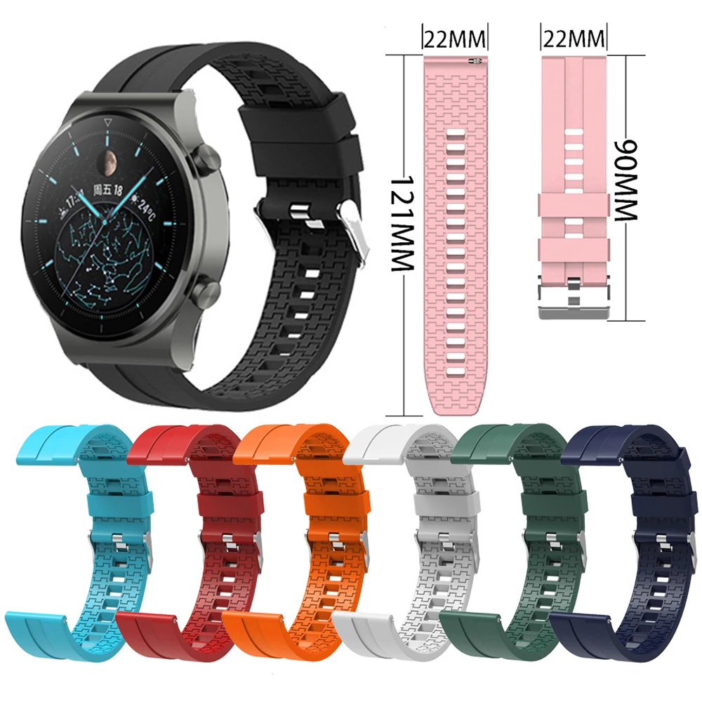 

22mm Fashion Silicone Strap for Huawei GT 2 Pro watch band For GT 46mm / Honor Magic / Magic 2 46mm / GS Pro Replace watchband