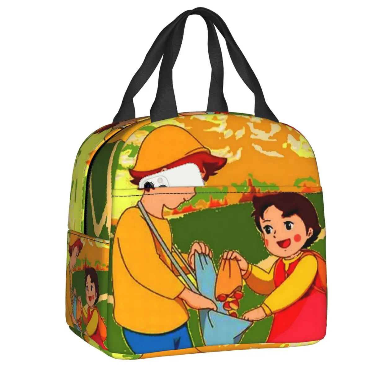

Heidi And Peter Together Insulated Lunch Tote Bag for Women Cartoon Portable Cooler Thermal Food Lunch Box Work School Travel