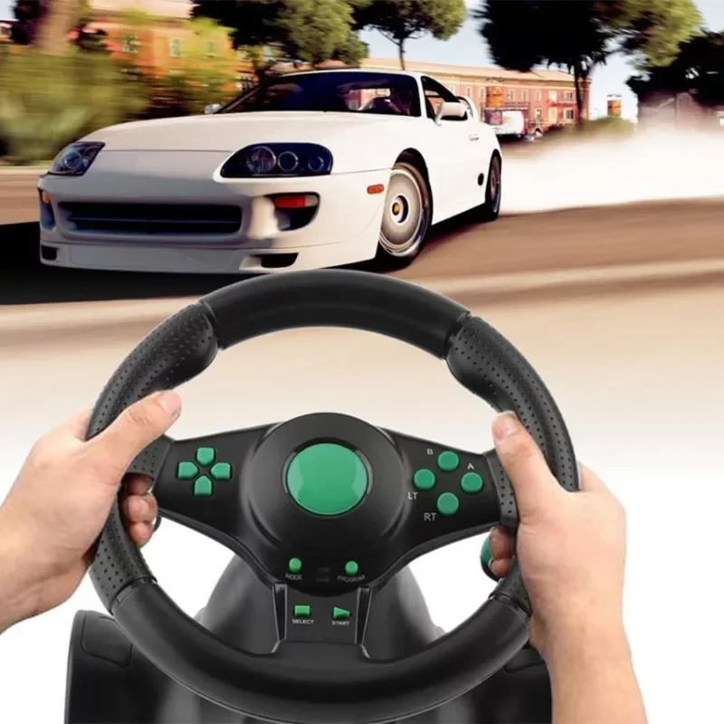 

Игровое рулевое колесо 4 в 1 с педалями, вращение на 180 градусов, вибрация, USB, Автомобильное рулевое колесо, совместимое с XB360/PS3/P2/PC