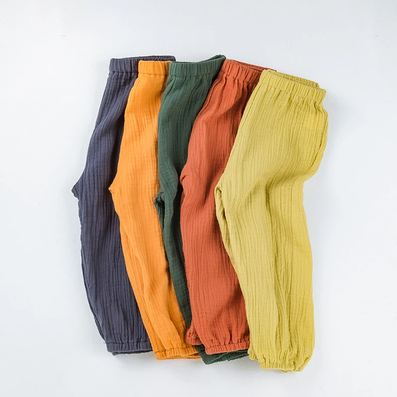 

Kids Mosquito Pants Summer Solid Baby Girls Pants Loose Toddler Cotton Casual Trousers Children Bottom 1-6 Years Old