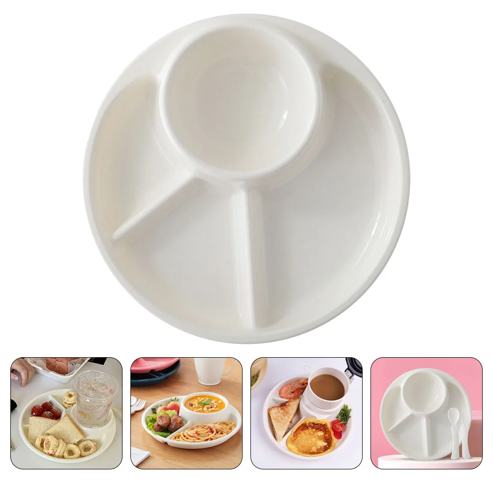 

Plate Divided Serving Tray Dish Platescompartment Salad Platter Appetizer Dinner Breakfast Platters Roundfruit Slimming Trays