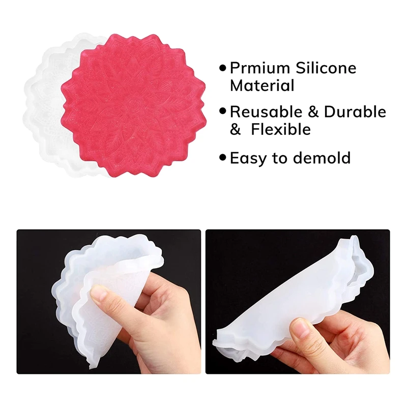 Технические формы для литья смолы 4 шт. силиконовых форм подставки под эпоксидную