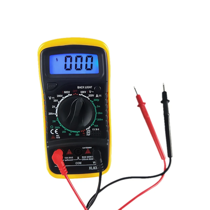 

XL830L Digital Multimeter Voltmeter Ammeter Multi meter AC/DC Voltage Amp Current Resistance Tester Meter Blue Backlight New